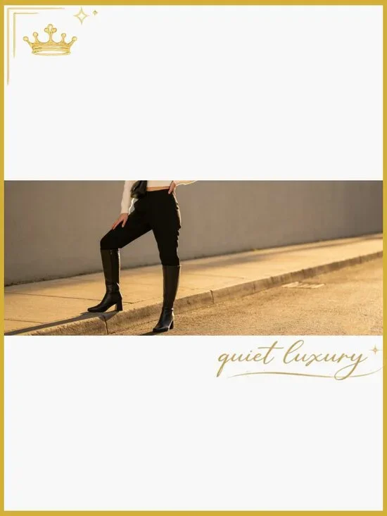 Knee High Boots Chunky Heel Side Zip Pointed Toe